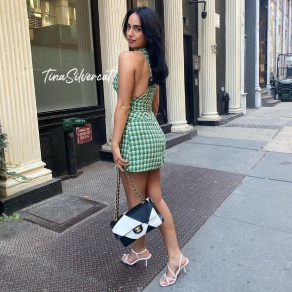 LAST ONE! BLOGGER'S FAVE! Zara Green Textured Weave Mini Dress Sz S, M, L NWT - Picture 16 of 17